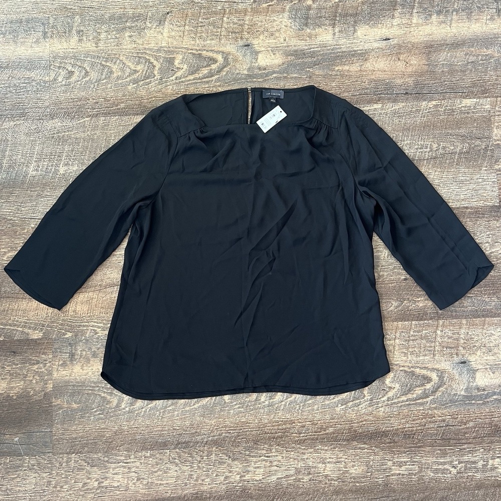 The Limited Semi Sheer Top‎ Women's Large Black Minimalist Capsule Classic